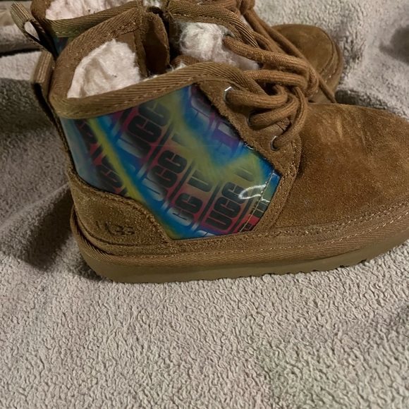 Girls size 12 tan and rainbow Ugg boots. - Picture 3 of 3